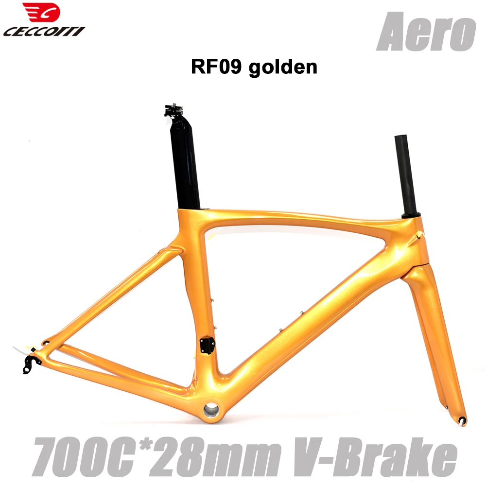 CECCOTTI RF09 Model Aer Road Bike Frame Fit 700C Wheels and 28mm Tires Carbon Frames V Brake Bicycle Frameset 2Year Warranty