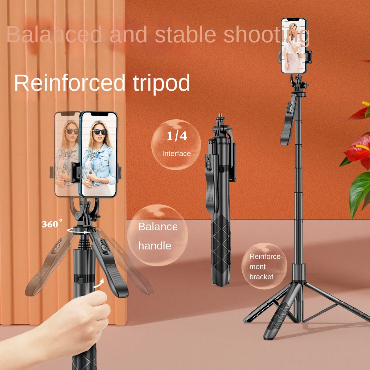 

New Selfie Stick Tripod Handheld Camera Stabilizer Bluetooth Selfie Stick Phone Tiktok Live Broadcast Stand Desktop Tripod