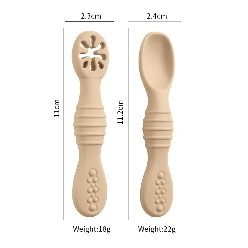 Baby Silicone Grinding Training Spoon Baby Feeding Complementary Food Rice Paste Double Headed Soft Spoon Sticky Licking Rod 5
