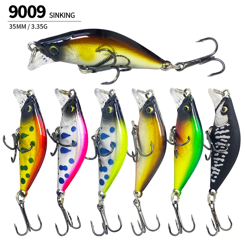 Fishing Lure 35cm 3g Mini Sinking Minnow Fishing Lures Artificial Hard Bait Crankbait Freshwater Bass Plastic Swimbait Fishing Equipment