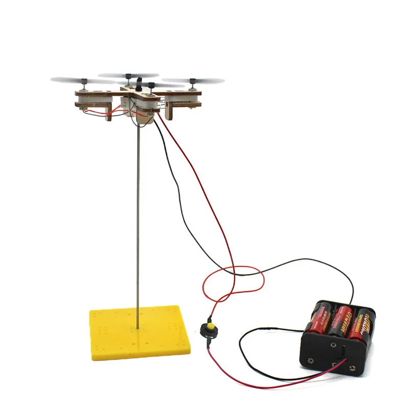 Kit Drone DIY Bois Enfant - Jouet Scientifique Éducatif 90x90x200mm