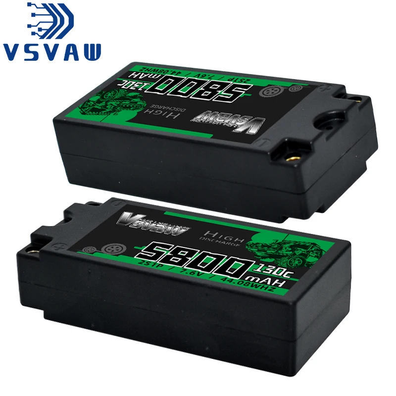 Batterie LiPo 2S 7.6V 5800mAh 130C RC avec Prise EC5/XT60/XT90/Deans