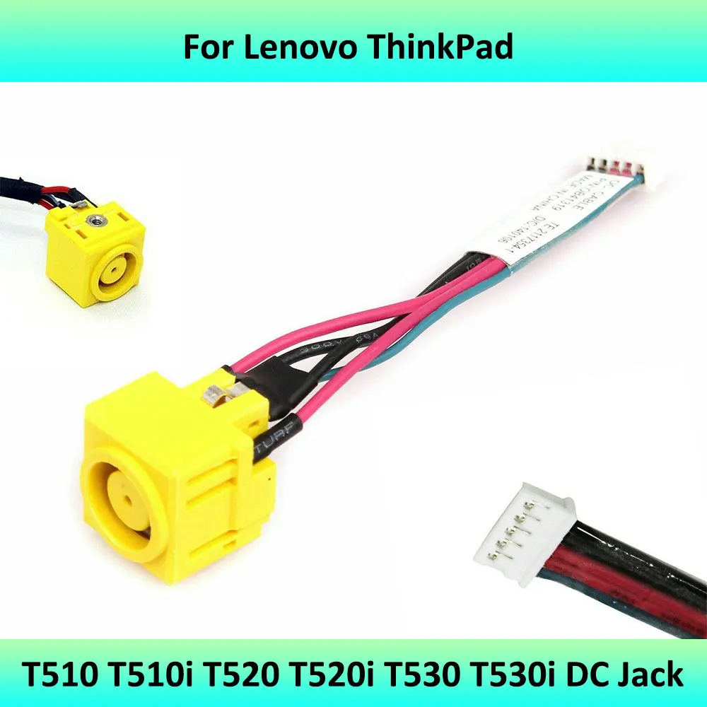 

New Laptop DC Power Cable, DC Charging Connector, For Lenovo ThinkPad T510 T510i T520 T520i T530 T530i DC IN Cable Power Jack