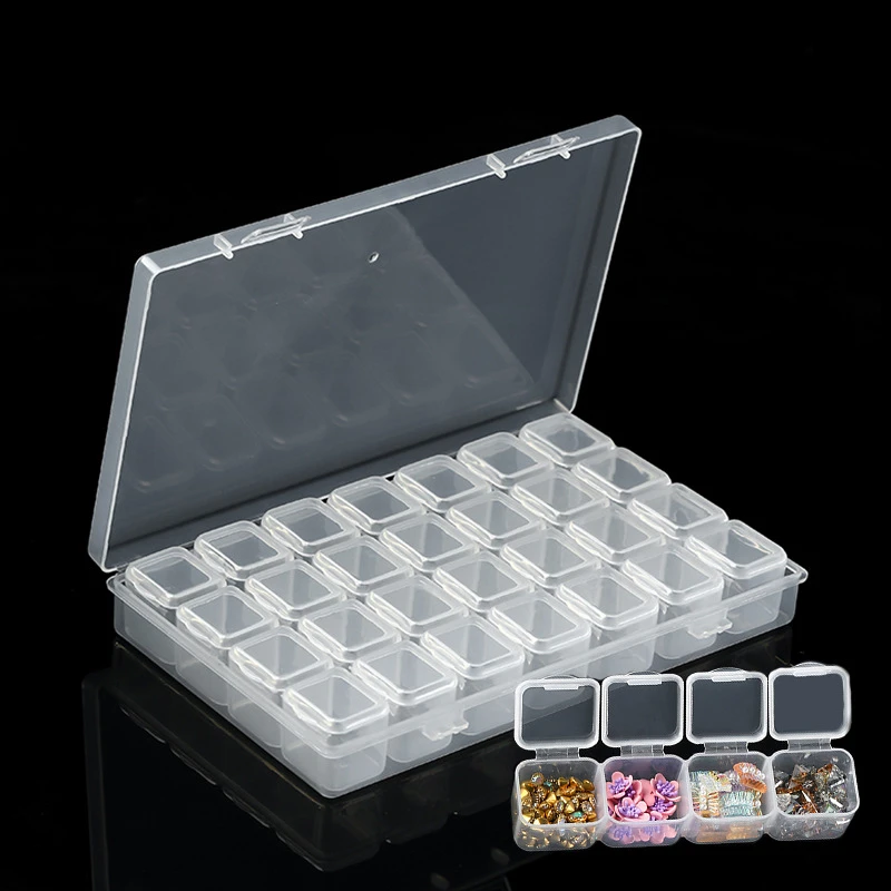 Nail Charm Organizer Clear Beads Organizer Rhinestones Storage Box Plastic