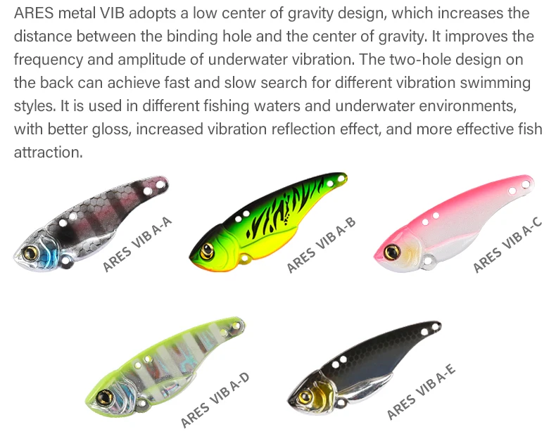 le leurre de pêche vibrant tsurinoya ares-a en métal, de couleurs vives à l’aspect poisson, avec finition métallique, offre un centre de gravité bas, un double point d’accrochage et un œil 3D pour améliorer les vibrations sous l’eau, disponibles en poids 5 g, 7 g, 10 g et 15 g
