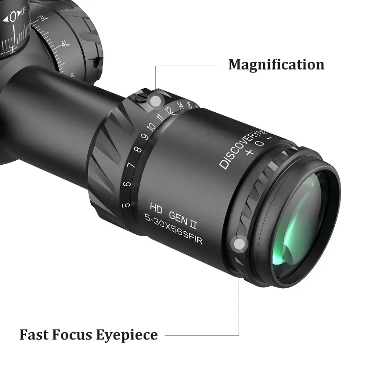 HD GEN II 5-30 X56SFIR 34mm Tube Etched Glass First Focal Plane Illuminated Optics Scope Sight With Free Mount Ring
