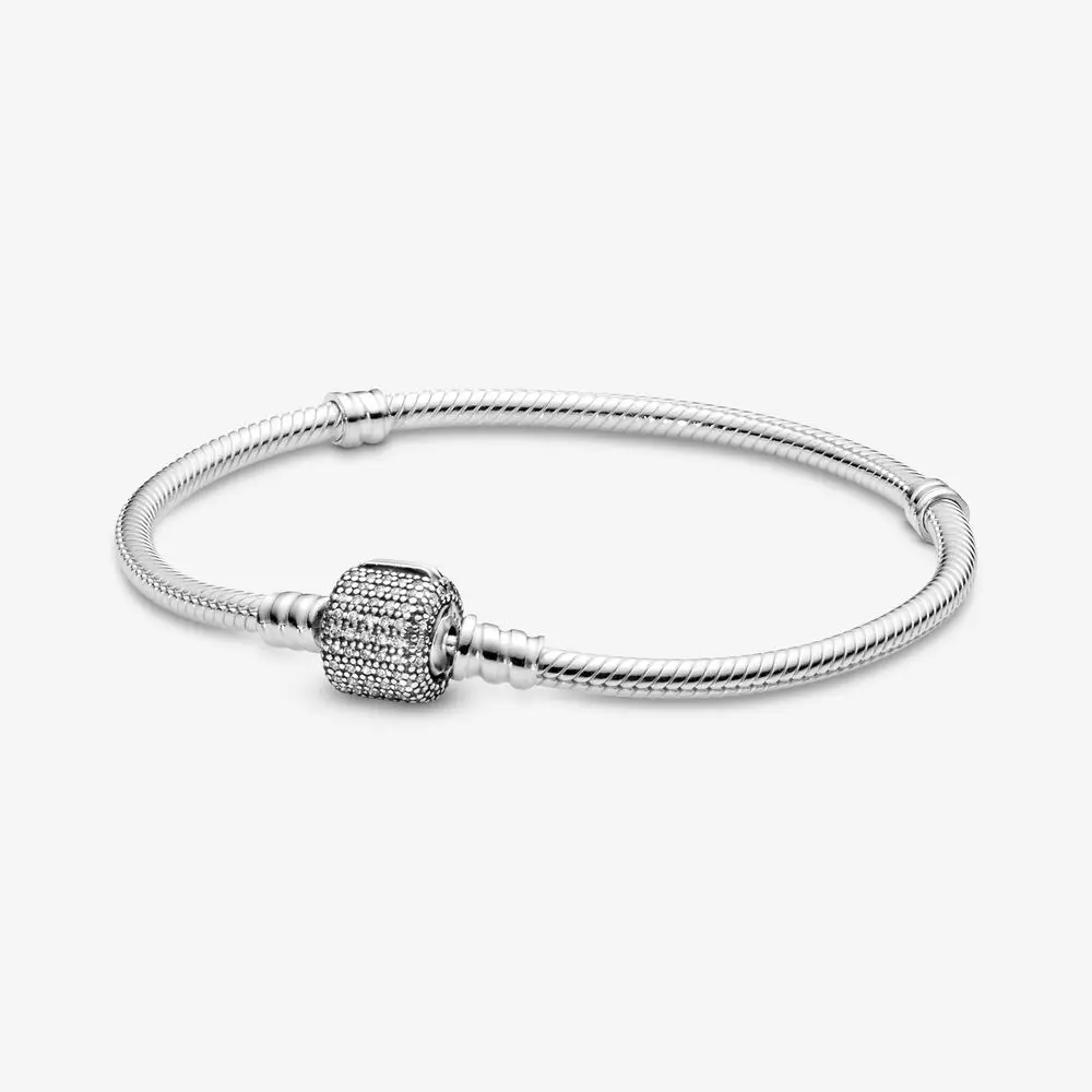 

925 Sterling Silver Bracelet For Women Original Charms Beads Moments Heart Star Pave Crystals Bracelets Bangles DIY Jewelry