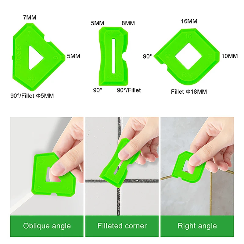 Silicone Sealant Caulking Tool Spreader Finish Kit Caulk Tile Grout Applicator Window Door Cement Caulk Removal Tool caulking finisher tool silicone sealant tool silicone caulking set 3Pcs/Set