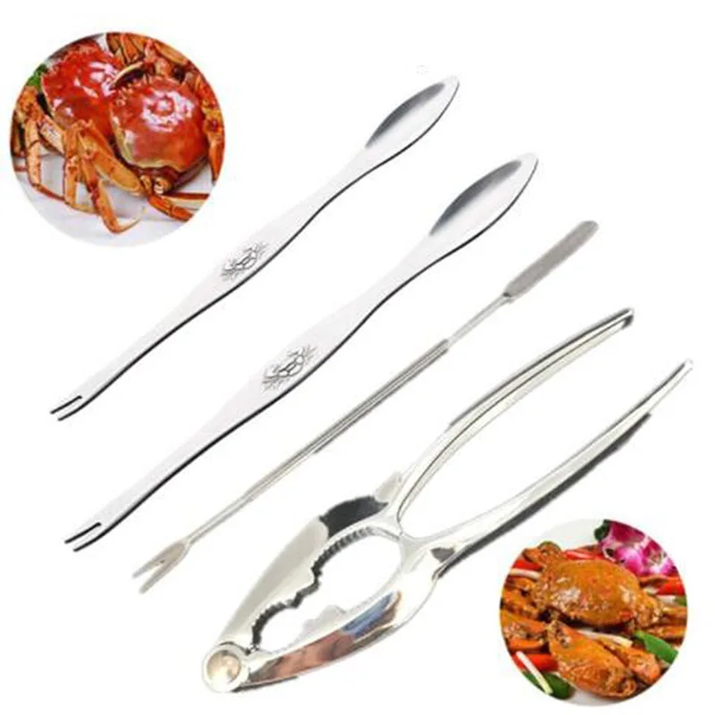 Description Picture 6 of item4Pcs Seafood Tool Set Crab Shrimp Fruit Pliers Fork Spoon Set Nut Walnut Lobster Crab Cracker Tools Kitchen Accessories