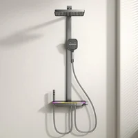 Factory Low Price New Design Bathroom Copper Exposure Shower Mixer Rainfall Shower System 6
