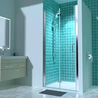 34-35.5 in.W x 72 in.H Bifold Frameless Glass Shower Door,1/4 in. Fold Clear Glass Shower Panel Pivot Swing Shower Doors 1