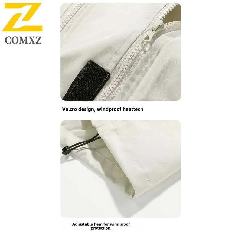 COMXZ Brand Outdoor Mens Jacket Hooded Travel Durable Wear Resistant Coats Fashion Street Comfortable Autumn Zipper Clothing