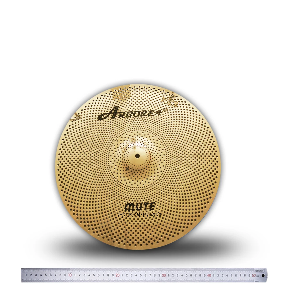 Drum cymbal kit Arborea alloy golden silent mute cymbal set 5 PCS 14''hihat+16''crash+18''crash+20''ride with free cymbal bag