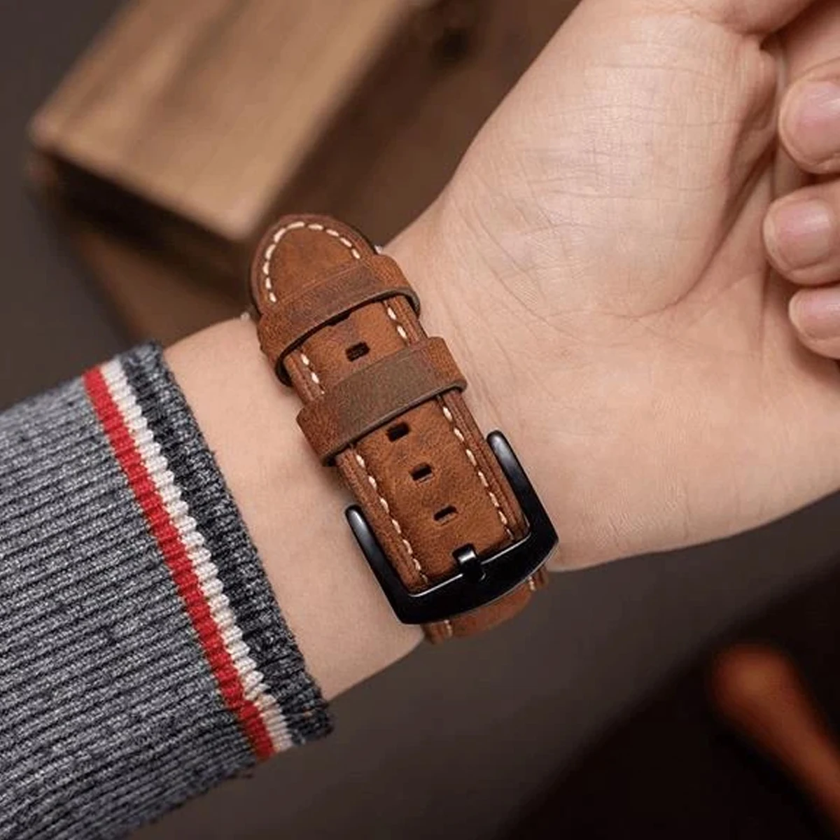 Premium Leather Watchband Strap - Replaceable Wristband Bracelet Accessory