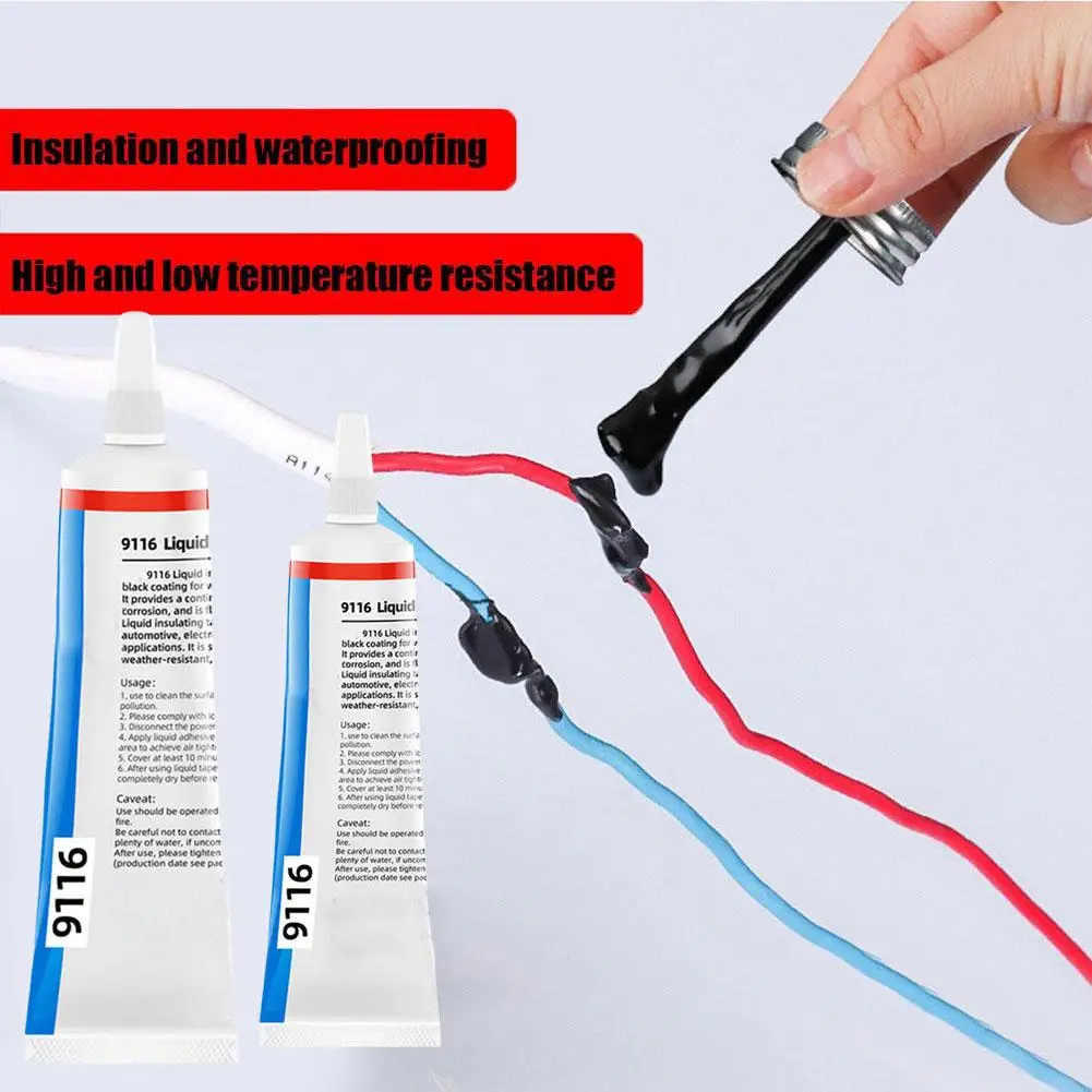 15/60ml Liquid Insulation Tape Waterproof Strong High-temperature Repair Sealing Insulating Glue Resistant Glue Cable Wire F1N8 liquid glue,waterproof sealant,sealant paste