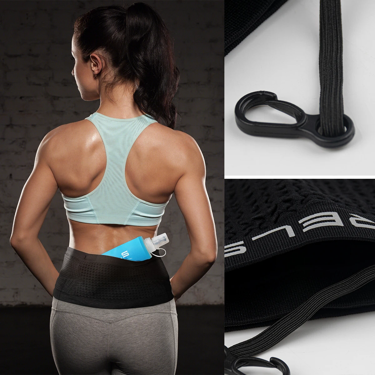 WRELS Invisible Waist Bag Lightweight Breathable Elastic Running Phone Bag Foldable Gym Waist Belt Bag Portable Cycling Bag