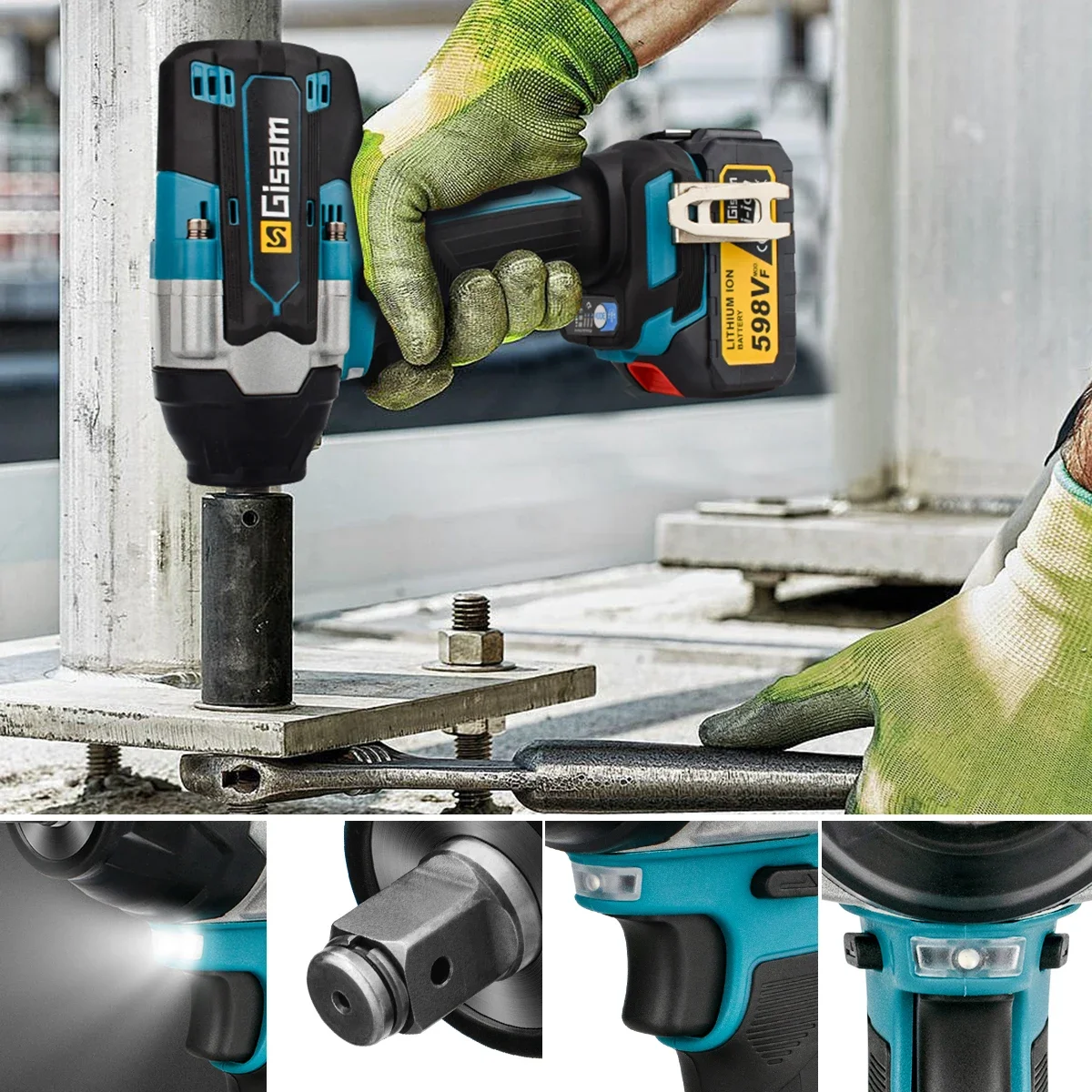 Cordless Impact Wrench High Torque Brushless Electric Wrench 1/2Inch Rechargeable Car Repair for Makita 18V Battery Power Tools 3