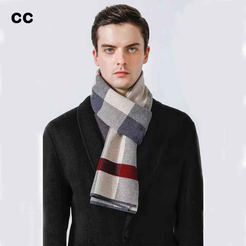 high-quality-pure-wool-men-scarves-autumn-winter-simple-classic-business-checkered-muffler-male-100-wool-shawl-gentlemen-gift