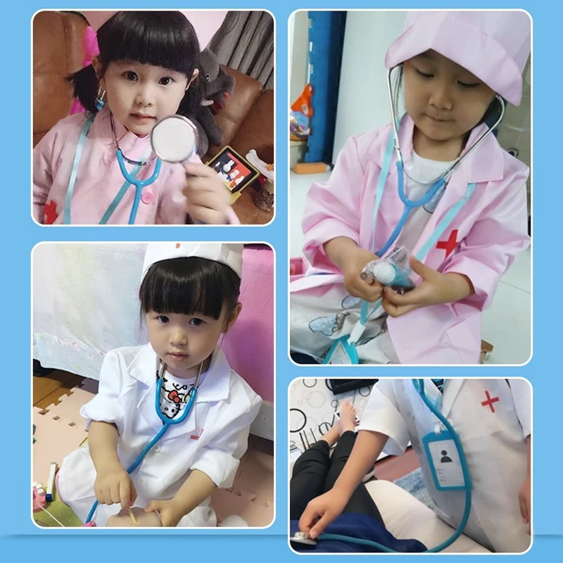 Kids Montessori Wooden Doctor Toy Set Hospital Pretend Play