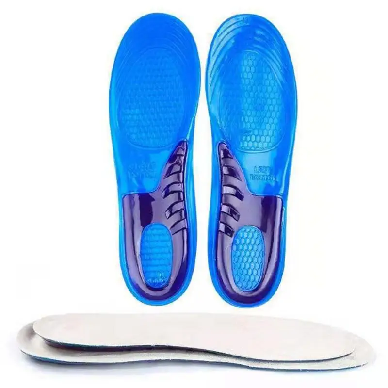 

shock-absorbing insole Orthotic Arch Support Foot Pain Massaging Silicone Gel Soft Sport Shoe Anti-Shock Insoles Pad Man Women