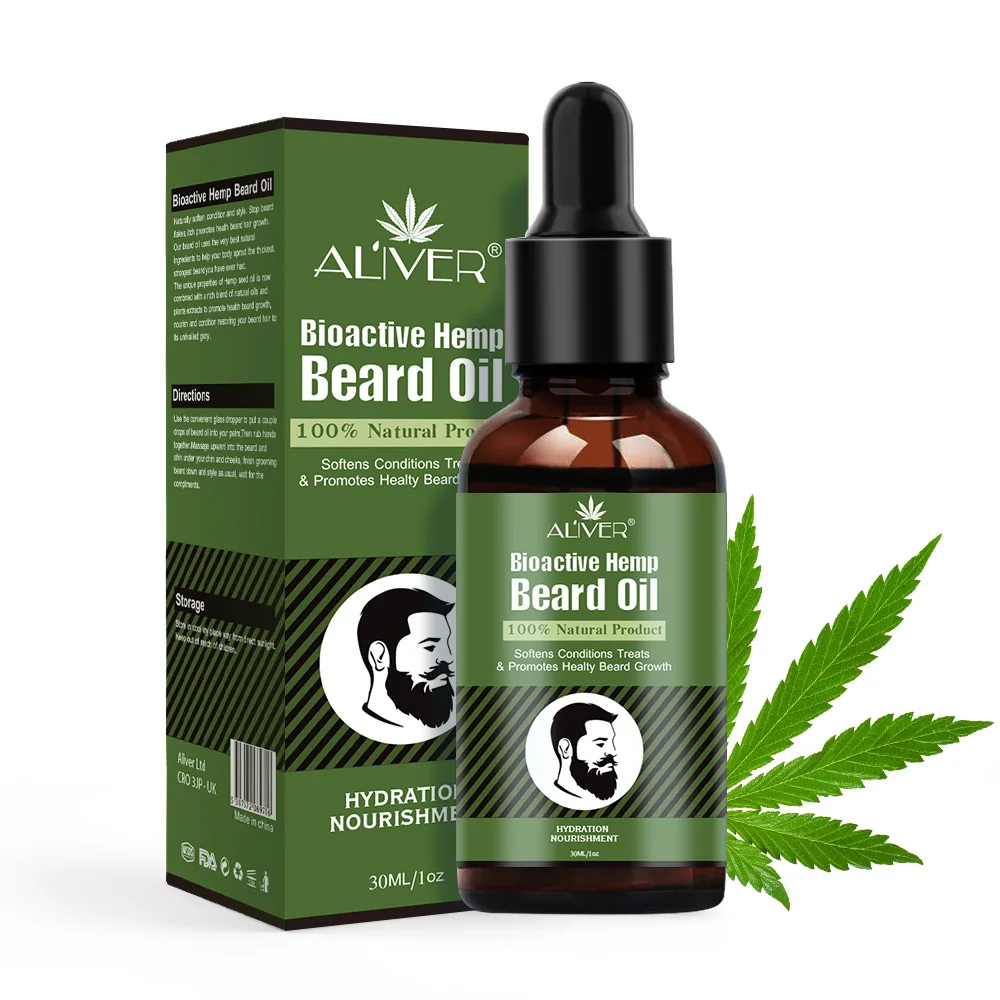 30ml Beard Growth Oil Natural Hemp Beard Essential Oil Beard Wax Balm