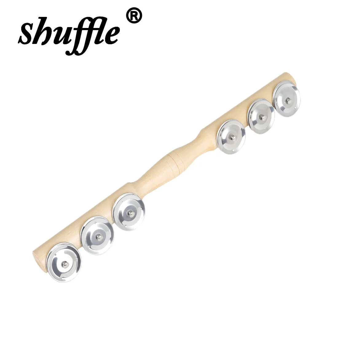 Six Bells Cymbal Wooden Aluminum Alloy Orff Percussion Instruments Single Row Hand-held Enlightenment Musical Instrument