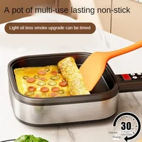 220V Non-stick Electric Skillet Egg Frying Pan with Detachable Handle for Breakfast Pancakes and Steaks 1