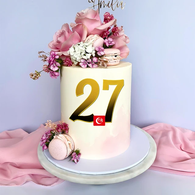 Décoration Pour Gâteau Ronde Transparente En Acrylique