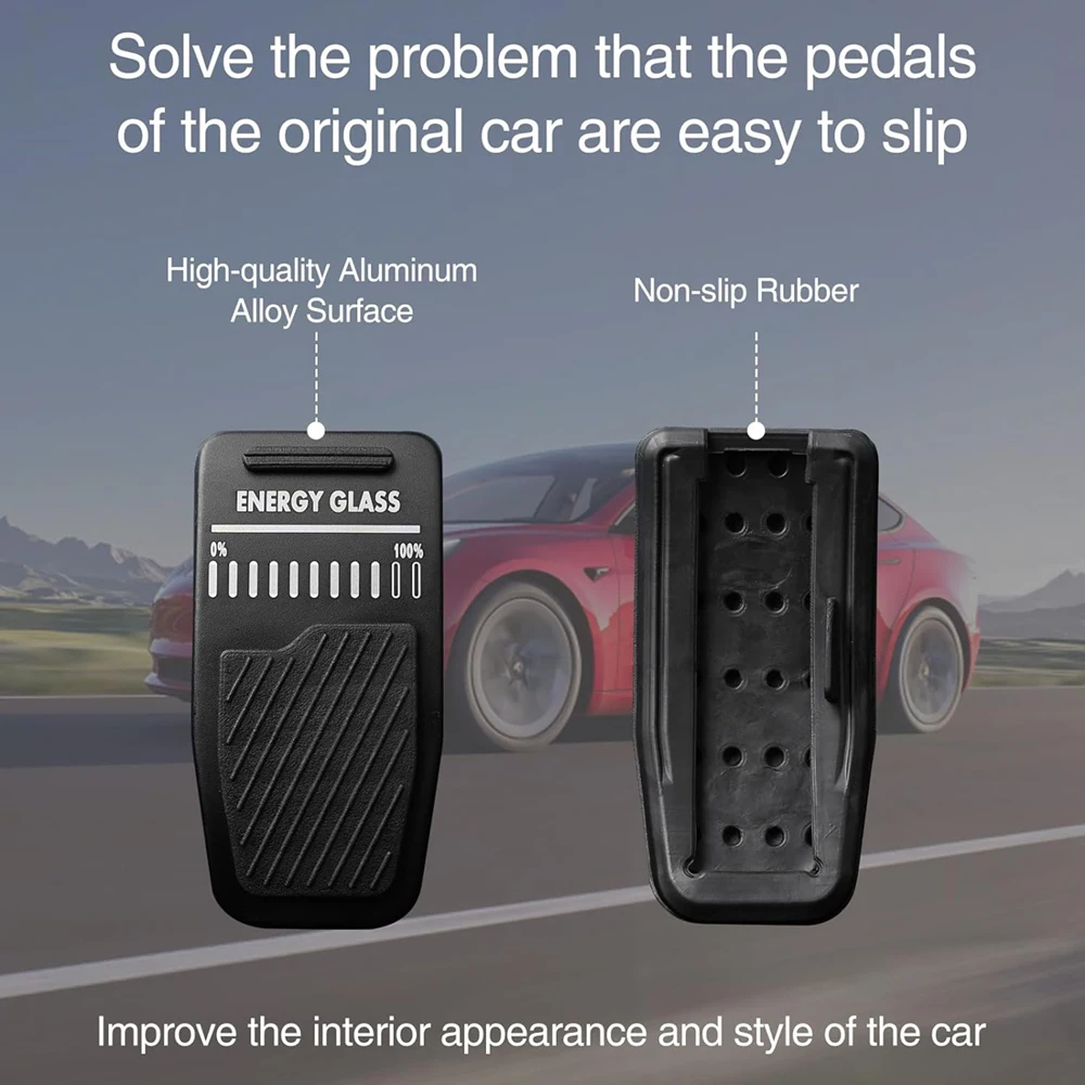 Fußpedal-Pads-Set für Tesla Model Y Juniper 3 Highland 2021–2025, rutschfeste Aluminium-Brems- und Gaspedalabdeckungen, Zubehör – Detail 6