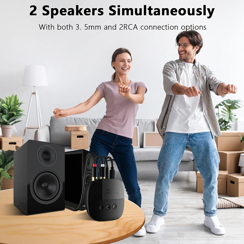 NFC Bluetooth 5.2 Audio Receiver 3.5mm AUX RCA USB U-Disk/TF HIFI Stereo Music Wireless Adapter Mic For Car Kit Speaker Amp Bluetooth Transceiver Adapter Bluetooth Aux Adaptor Bluetooth Audio Receiver Bluetooth Adapter Audio Adapter