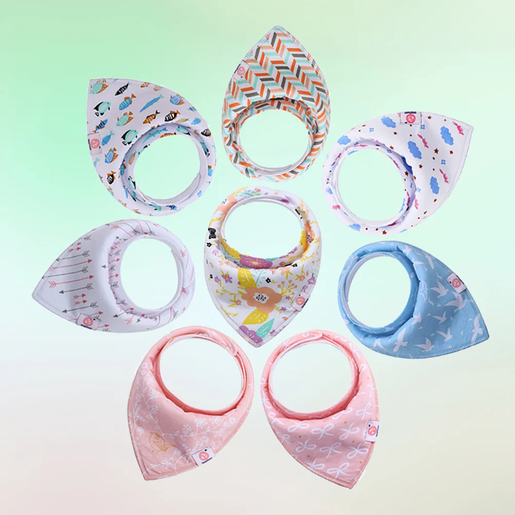 

8pcs Baby Infants Cotton Bandana Drool Bibs Towels Teething Bibs Feeding Saliva Towels for Newborns Baby (As Shown)