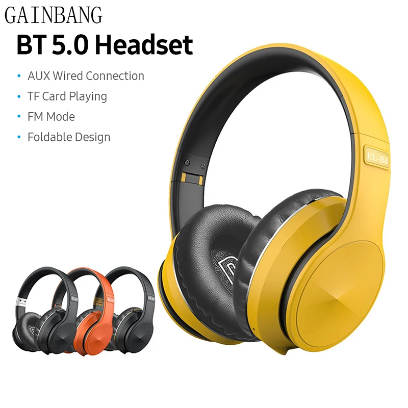 GAINBANG B4 Wireless Bluetooth 5.0 Headphones Support Wired Connection TF Card Playing Earphone Portable Sports Headset With Mic |