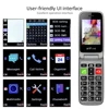Artfone CF241A Flip Big Button Senior Mobile Phone For Elderly Unlocked Celulares Duall Sim Wireless FM SOS Bluetooth GSM 2G 5