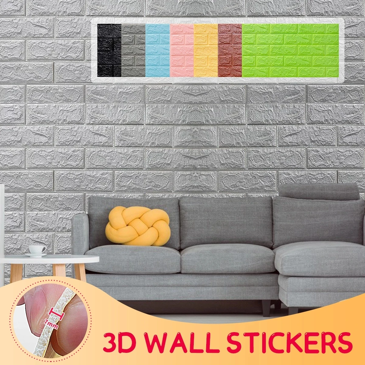 10Pcs Home DIY Decor Self Adhesive Wallpaper Peel and Stick 3D Wall Panel Living Room Kitchen Brick Stickers Kids Room Wallpaper 1 10pcs led candle bulb c37 3w 5w 6w 7w e14 e27 b22 220v 240v highlight suitable for kitchen living room office hotel