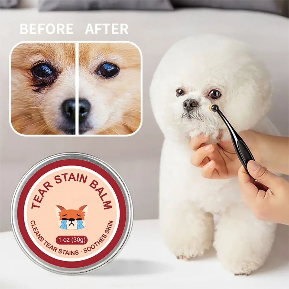 with Professional Brush Pet Tear Stain Remover Balm Safe Gentle Removes Tear Stains Eye Care Reduces Redness