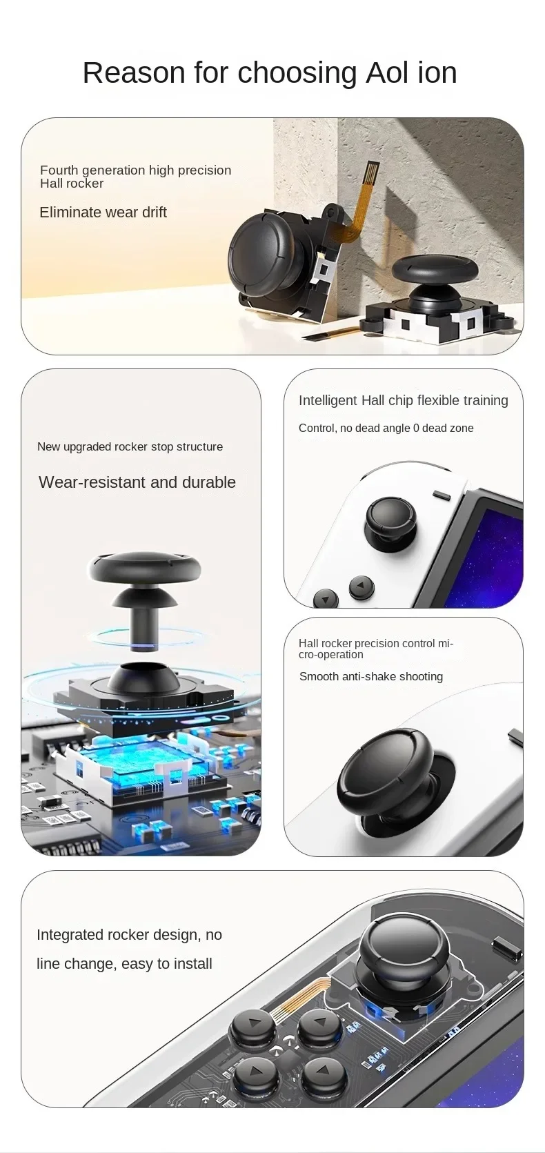No Drift Hall Joystick Replacement for JoyCon
