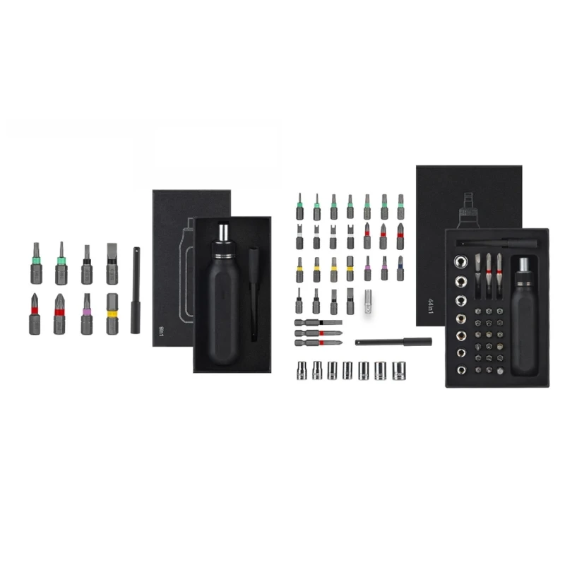 

9 in 1 Screwdriver Magnetic Suction Storage And Press Type Magazine Design Ratchet with Extension Rod 37 in 1 Dropship