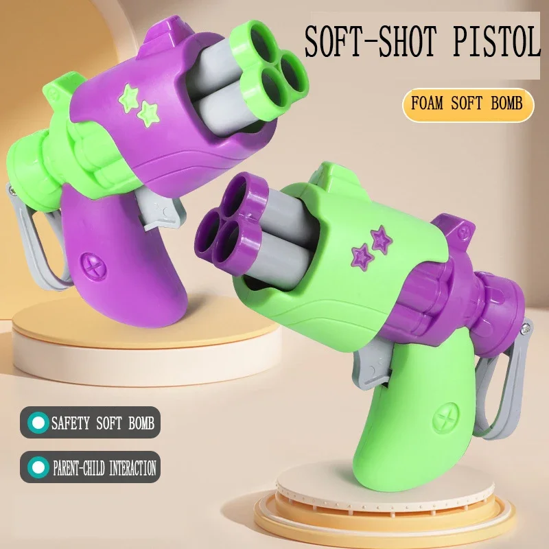 New toy gun Boy toy mini gunner soft bullet can be down three bullets indoor 3-6 year old children toy gun 3