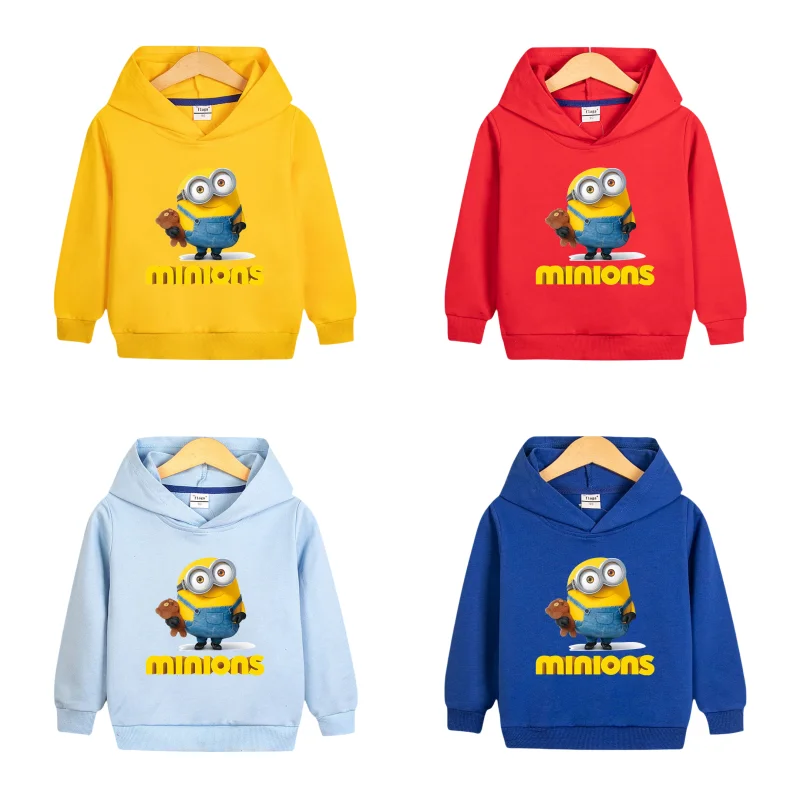 

Minion kawaii cute sweatshirt creative peripheral cartoon children's tops long-sleeved anime hooded jacket children's clothes