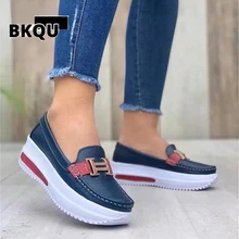 2022 Spring New Platform Comfortable Women Sneakers Fashion Thick Bottem Casual Shoes Women Increase Vulcanize Shoes Plus Size