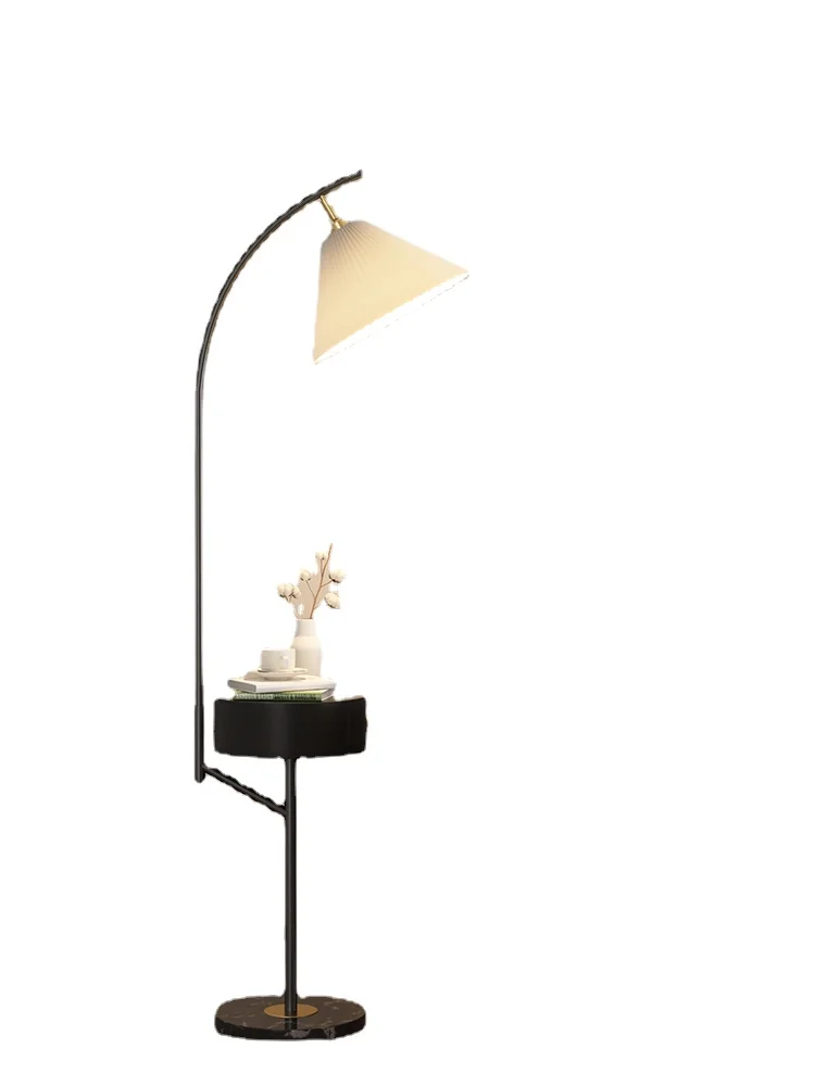 

HXL Nordic Pleated Floor Lamp Bedside Table Lamp Light Luxury Drawer Coffee Table Vertical Table Lamp