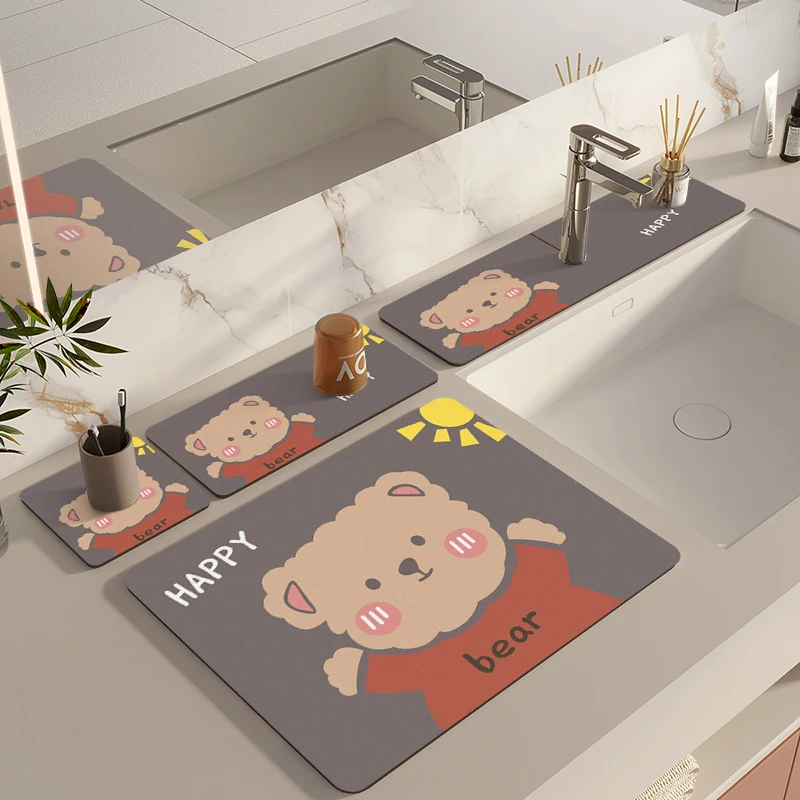 Kitchen Faucet Diatomaceous Earth Absorbent Mats Bathroom Sink Drainage