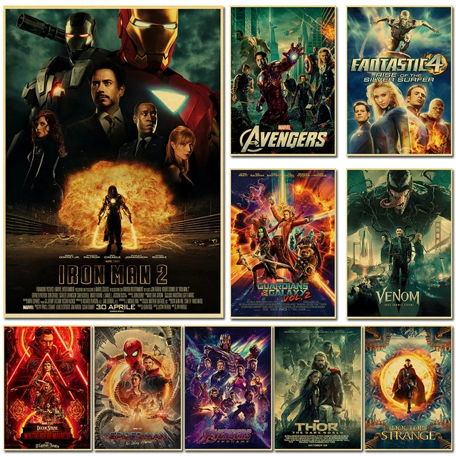 Novo Filme Marvel Avengers Endgame Cartaz De Papel Kraft Super Hero Retro  Poster And Prints Café Quarto Adesivos De Parede Pintura Da Arte