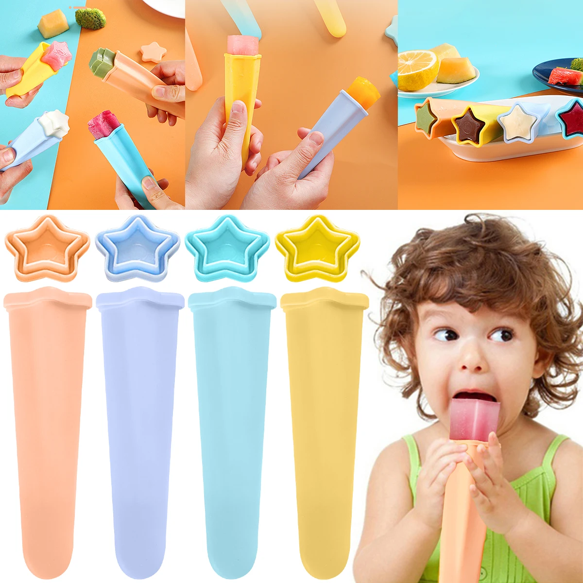 

Силиконовый поднос для мороженого с крышкой, форма для самостоятельного приготовления Фруктового мороженого, домашнего йогурта, пищевого класса, счастливые летние инструменты