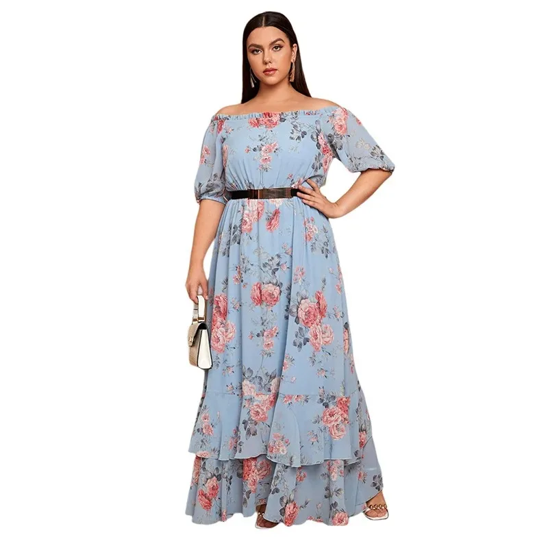 

Ramadan Eid Caftan Dubai Party Dress Abaya Dubai Arabic Print Floral Islam Modest Dress Kaftans for Women Robe Djellaba Femme