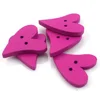 50PCS Wooden Heart Buttons for Handmade Girl Clothing DIY Decor Scrapbooking Needlework Craft Sewing Wood Button Accessories 5