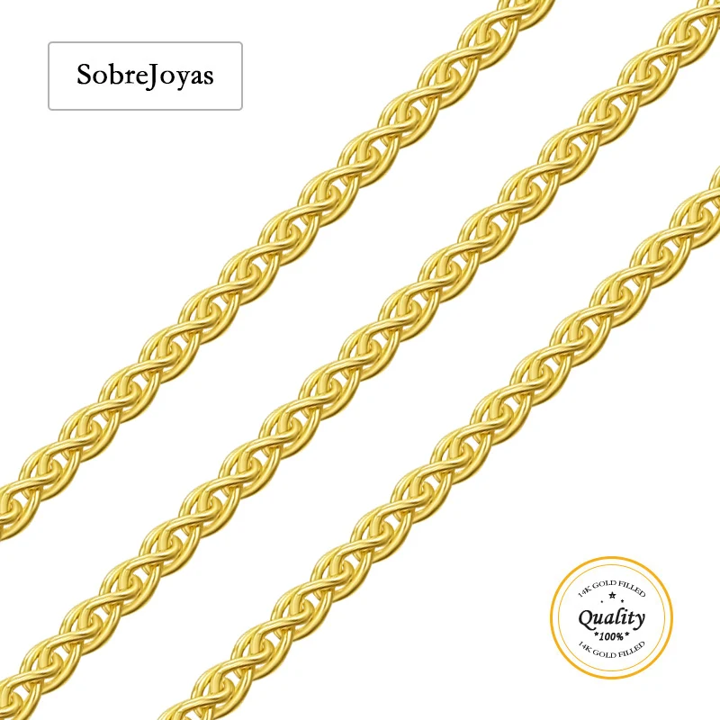 

Wheat Chain 14K Gold Filled 1MM Unfinished Chain Necklace Wholesale Gold jewelry Minimalist Gold Filled Chain DIY Jewelry