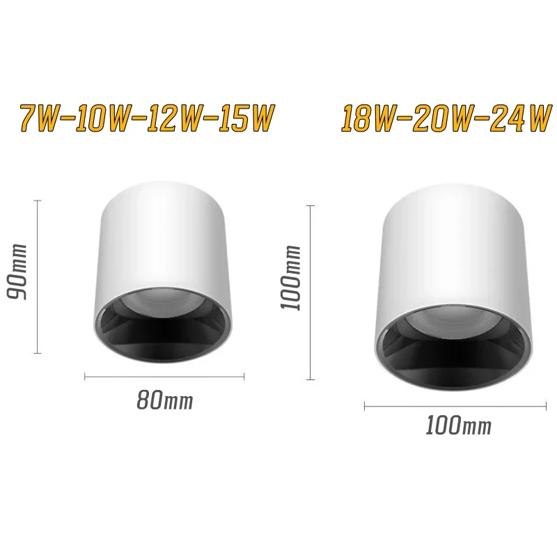 IP65 waterproof Round COB LED Downlight Ceiling light AC85-265v Bathroom Kitchen Balcony