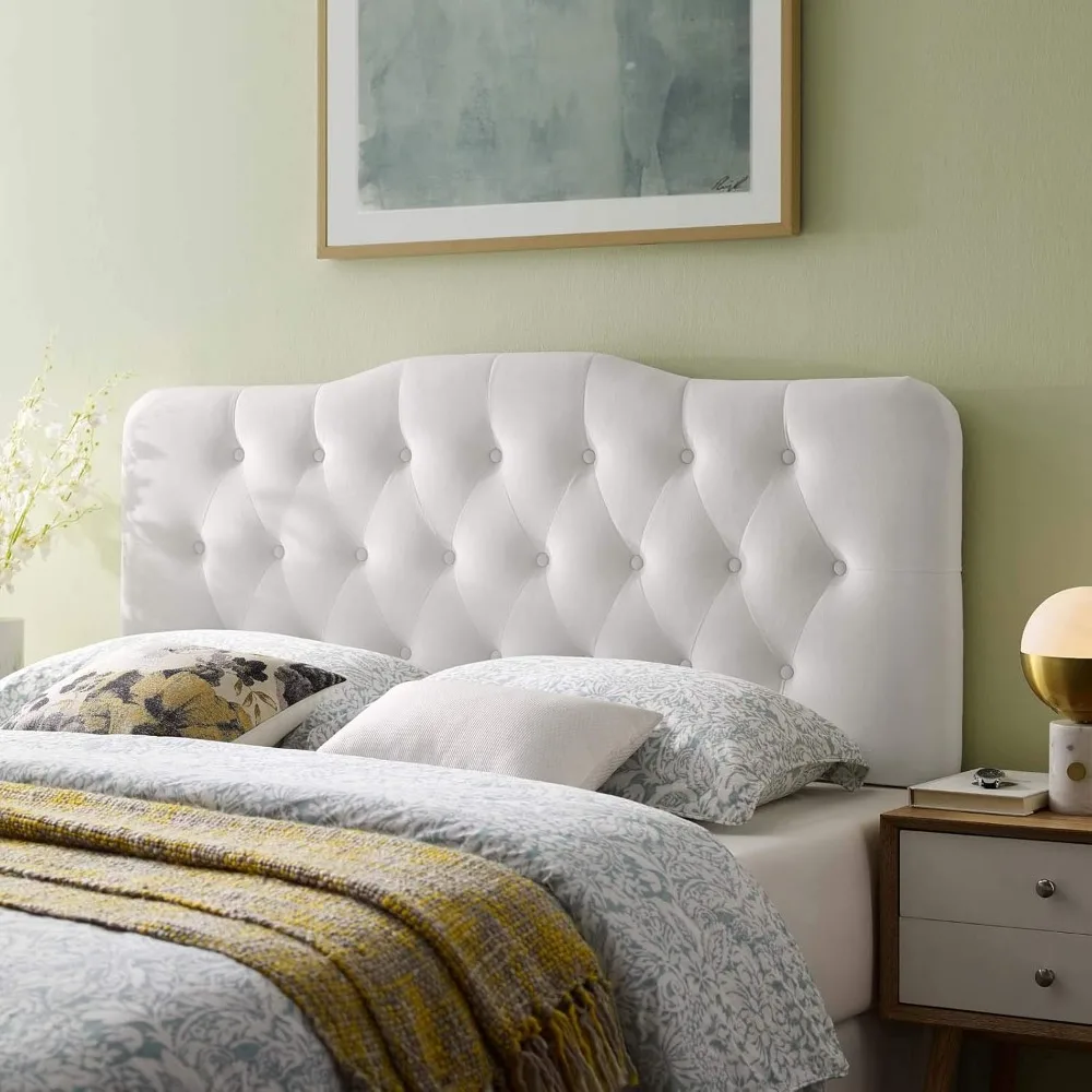 Headboard,Modern Blush Pink Velvet Tufted Headboard, Full Headboards