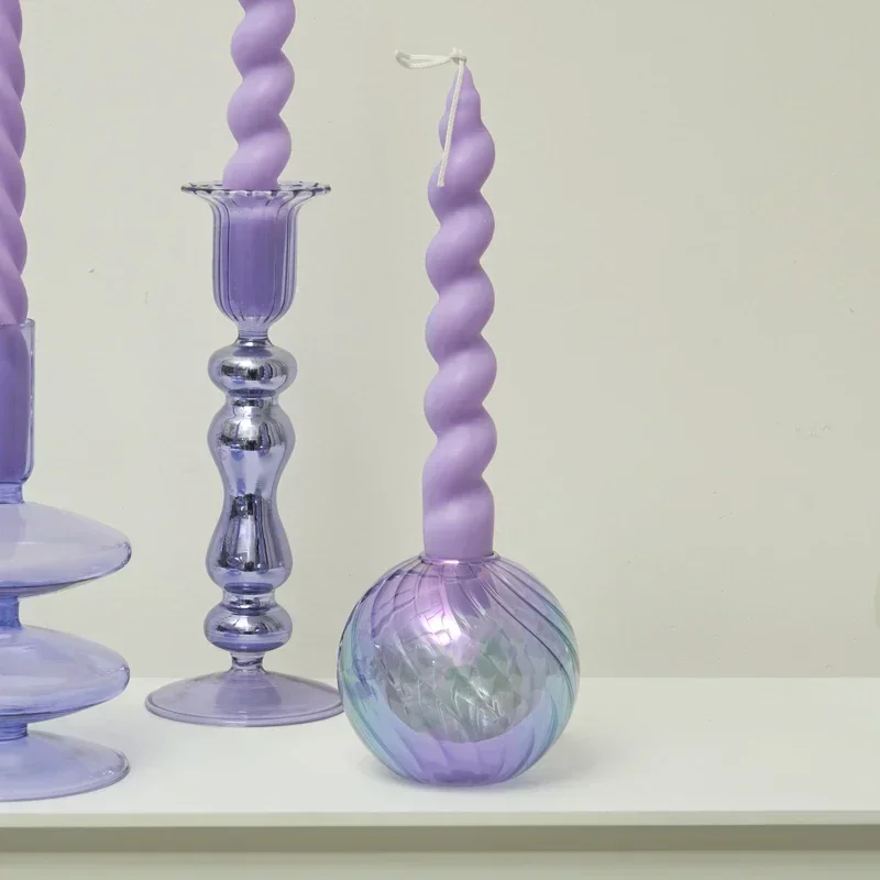 Decorative Candle Holders Colorful Glass Flower Vase for Home Decoration Wedding Decoration Centerpieces Candlestick Gift candle holders